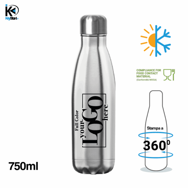 Borraccia 750ml STEEL DRINK UV - immagine 4